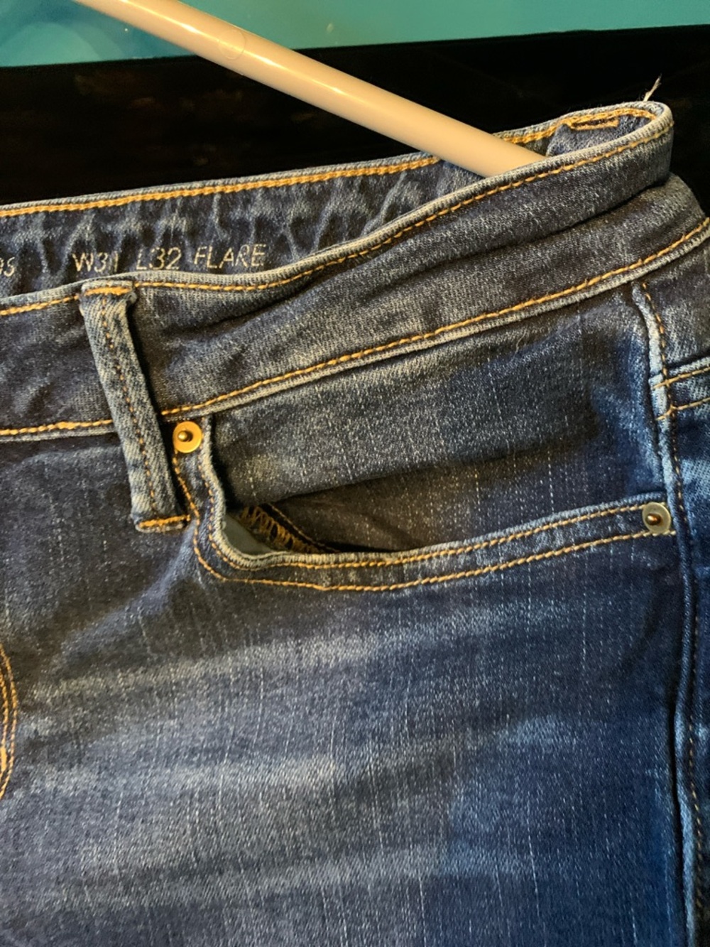 Calvin Klein Women's Medium Blue Flare Jeans - Picture 4 of 5